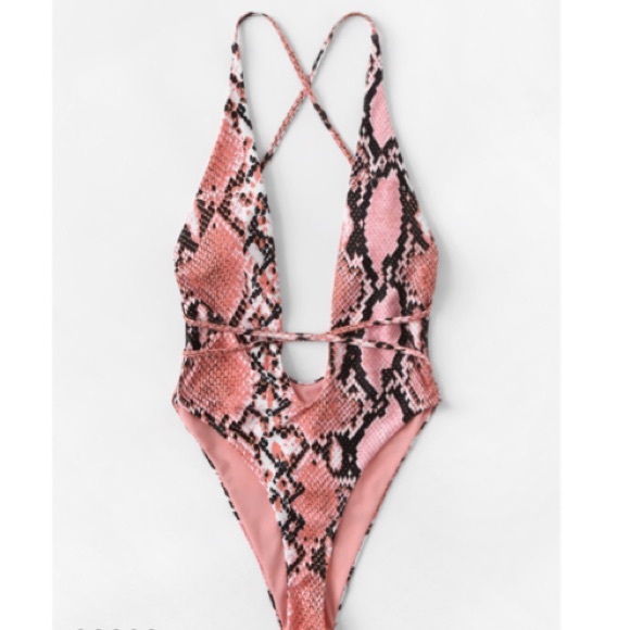 Snakeskin One Piece Swimsuit - Picture 2 of 4